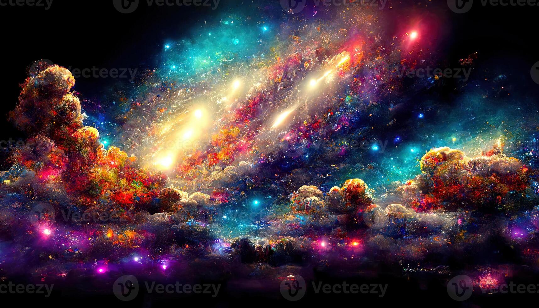 Colorful abstract universe textured background. photo