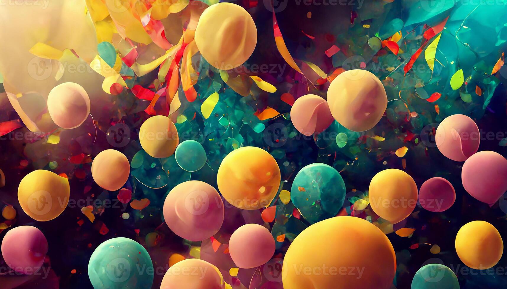Original Colorful confetti as abstract party wallpaper background header. photo