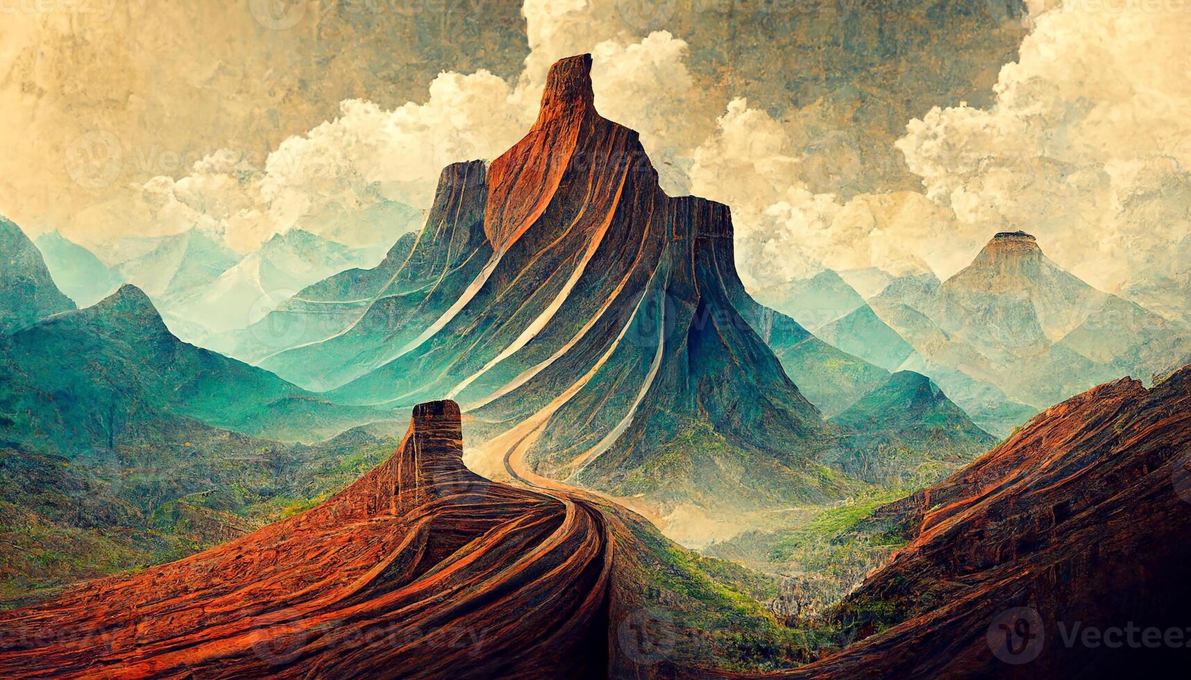 Excellent Abstract mountain and canyon wallpaper texture illustration. photo