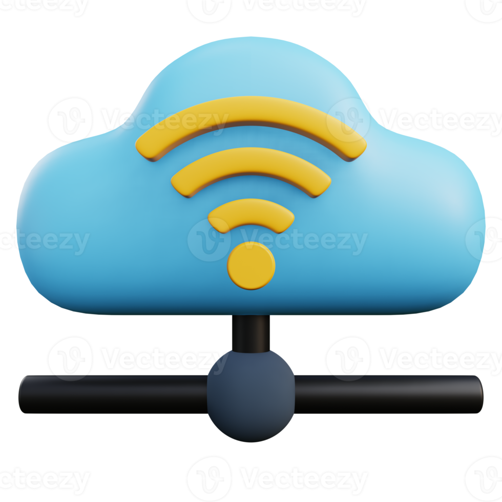 cloud server 3d illustration with transparent background png