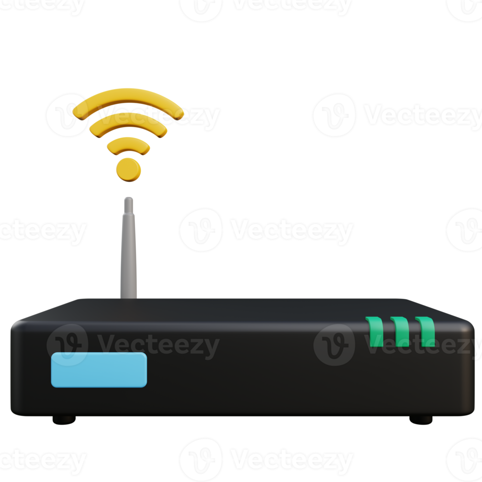 router 3d illustration with transparent background png