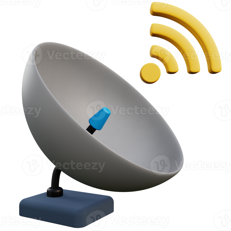 satelliet 3d illustratie met transparant achtergrond png