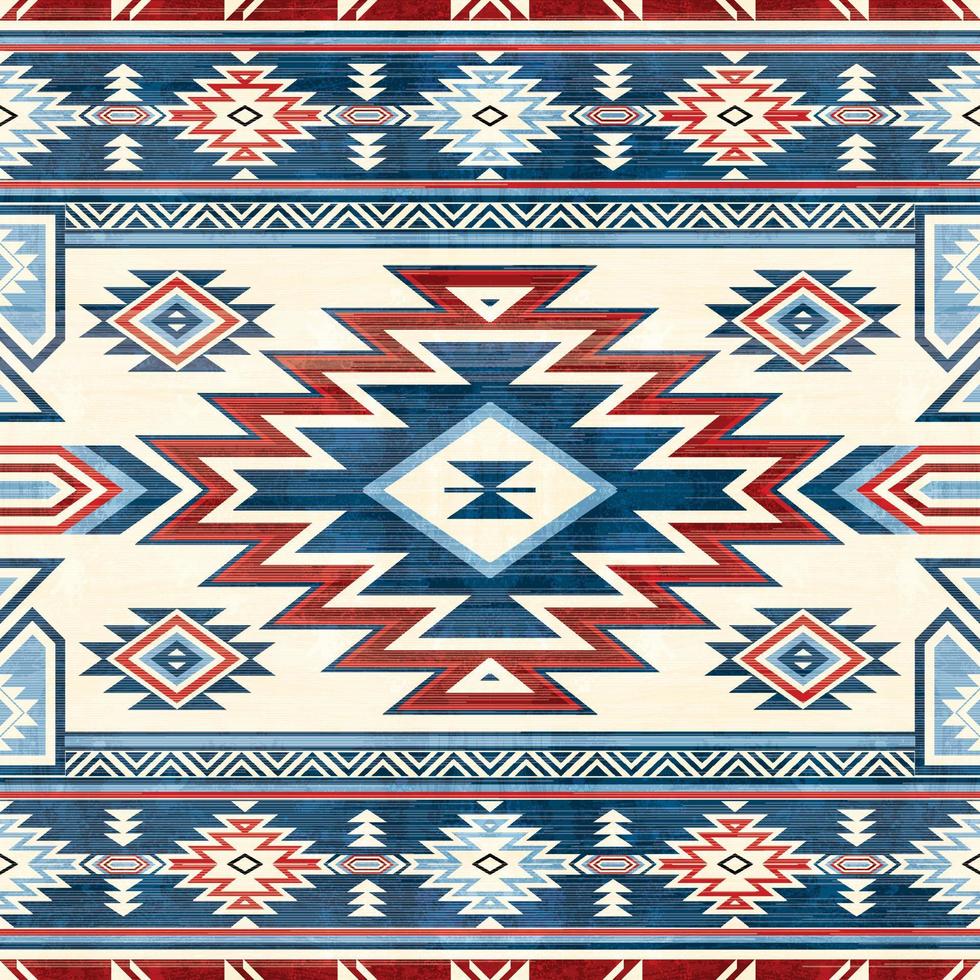 Native pattern american tribal indian ornament pattern geometric ethnic textile texture tribal aztec pattern navajo mexican fabric seamless Vector decoration fashion