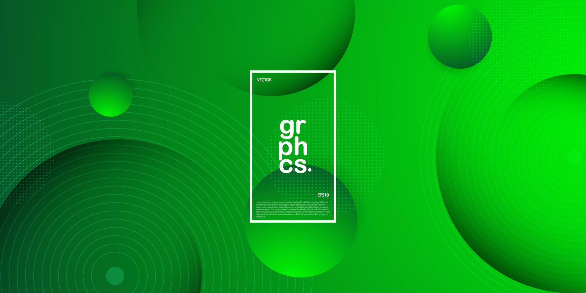 Abstract colorful green gradient illustration background with 3d look and simple circle shadow pattern. cool design.Eps10 vector