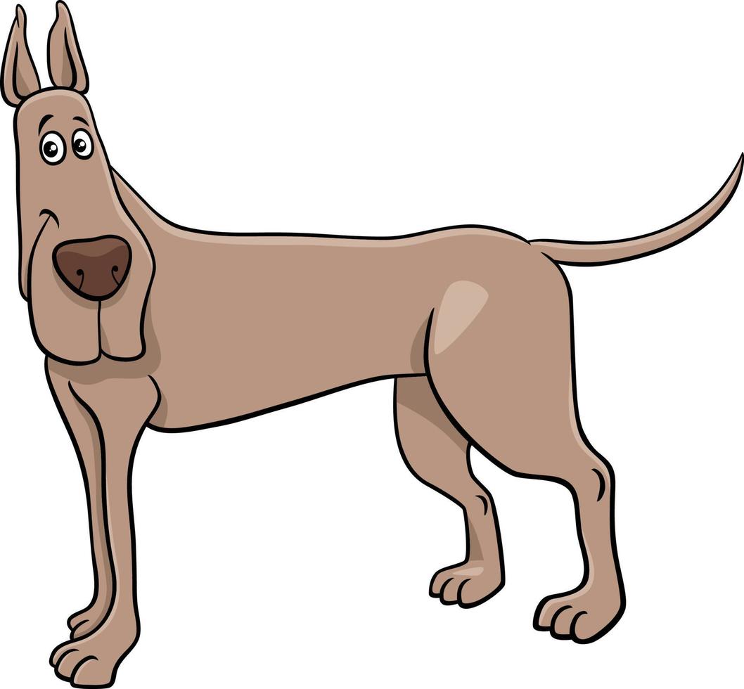 cartoon Great Dane purebred dog animal character vector