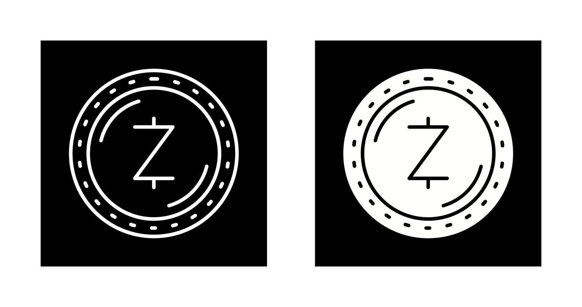 icono de vector de moneda zcash