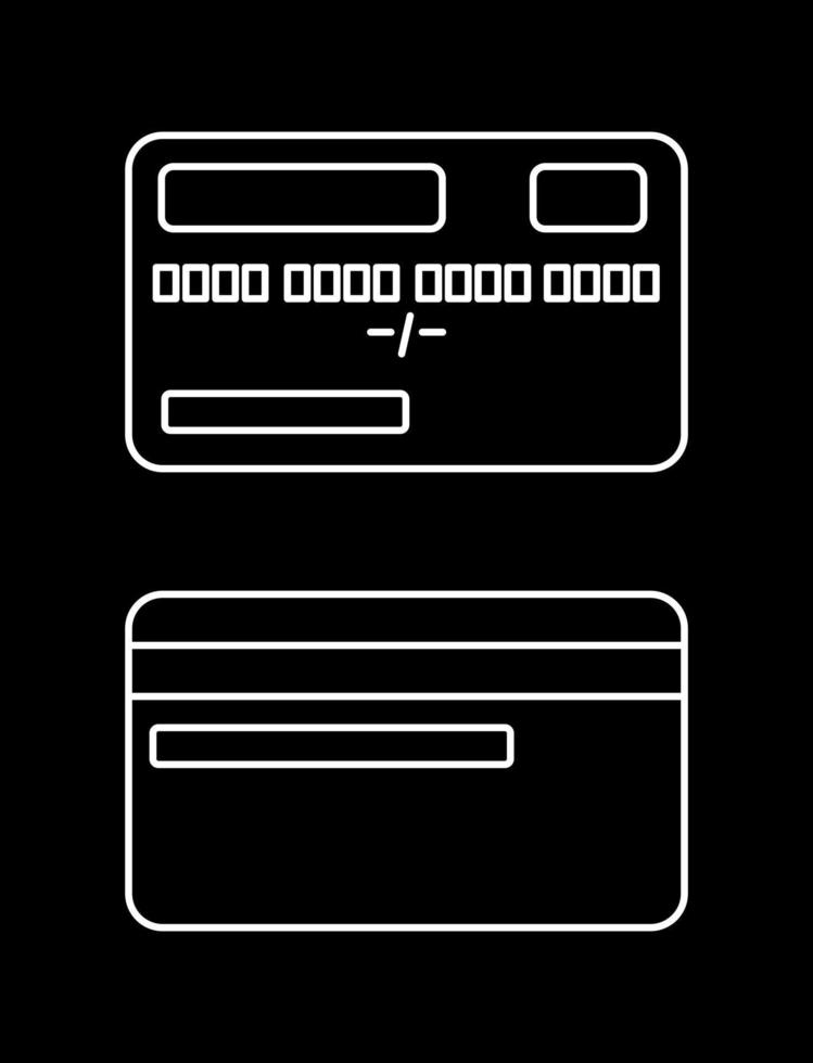 Credit card icon. Credit card payment symbol, vector illustration on black background