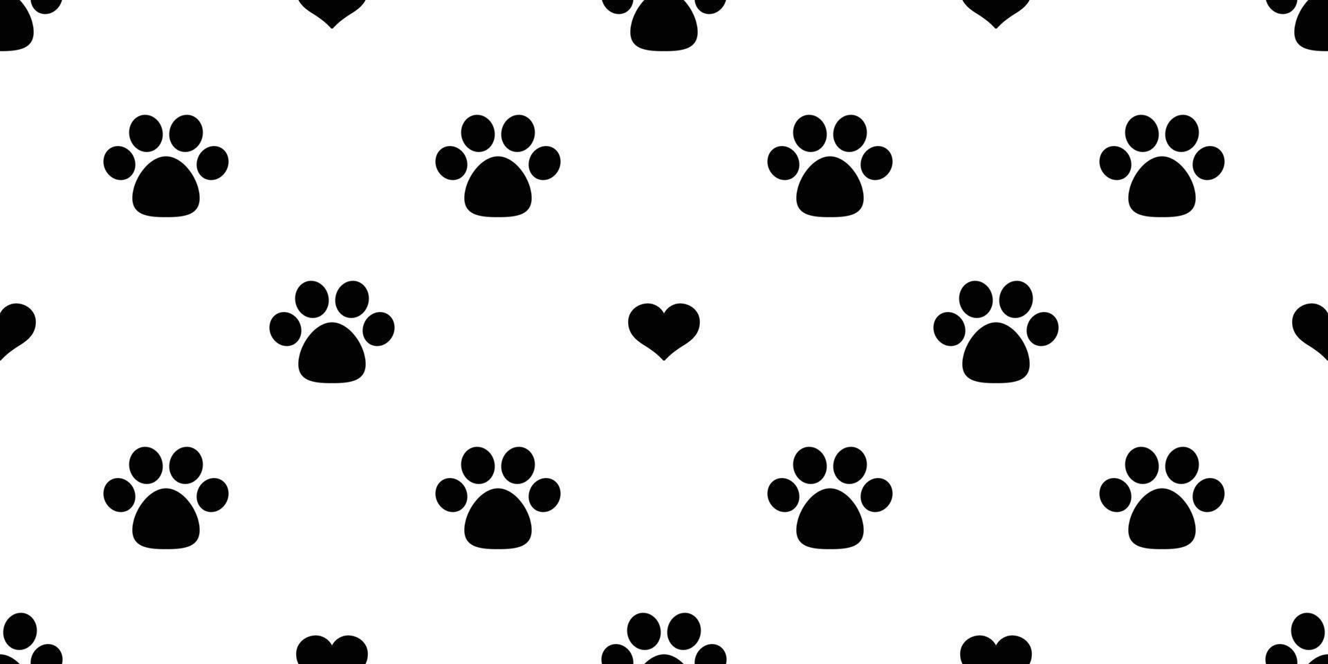 Dog Paw Seamless pattern vector heart valentine isolated puppy Cat Paw kitten icon footprint wallpaper background illustration