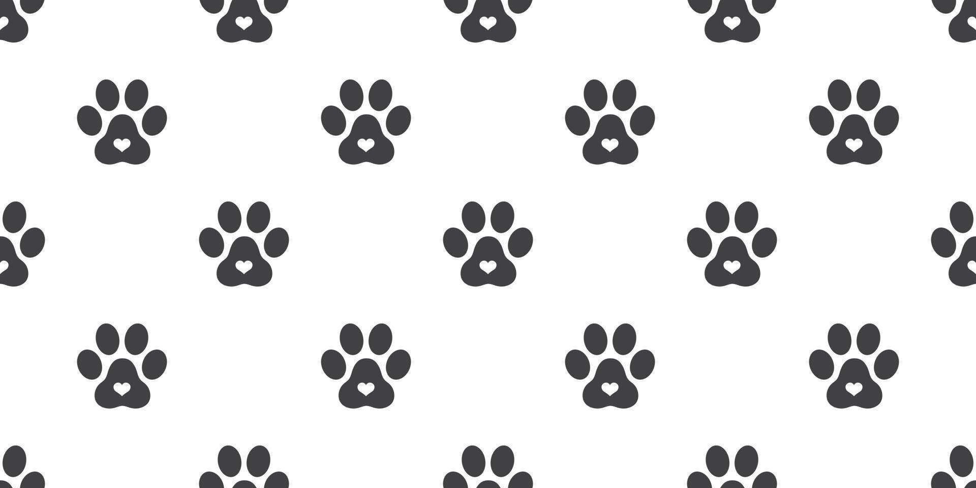 Dog Paw Seamless pattern vector heart isolated cat kitten icon footprint wallpaper background illustration