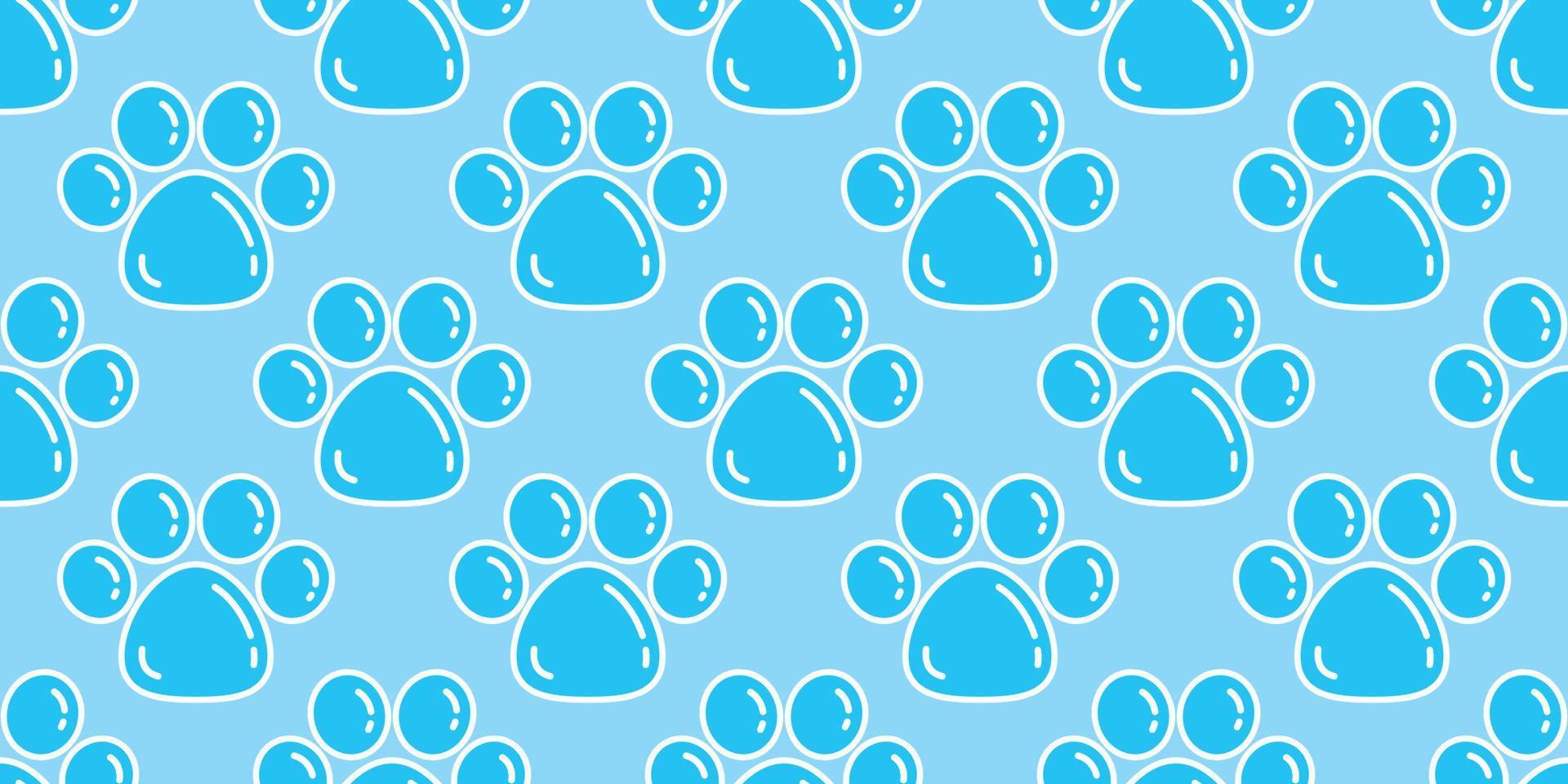 Dog Paw Seamless Pattern vector footprint Cat paw isolated bubble wallpaper background