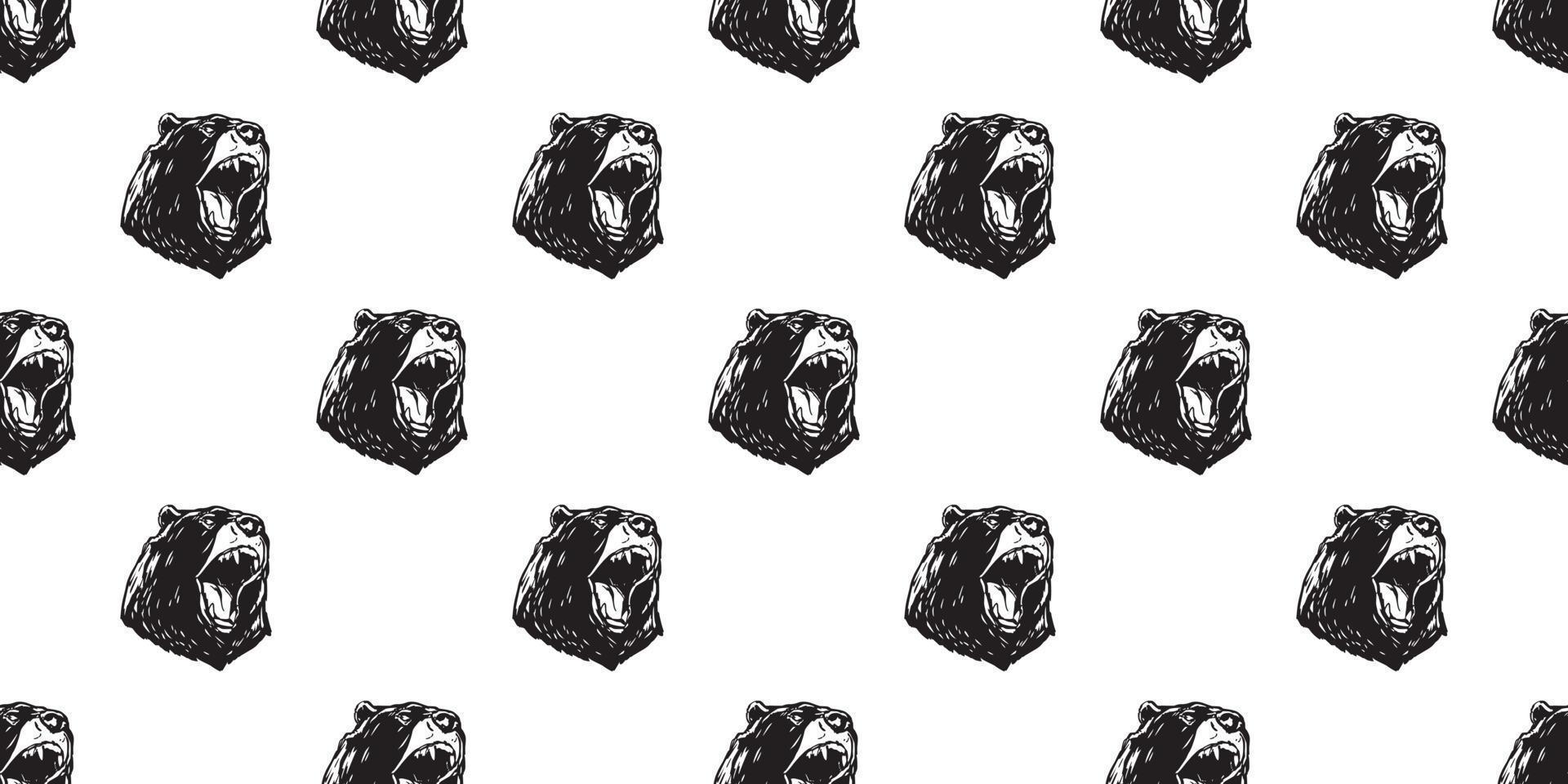 oso sin costura modelo polar oso osito de peluche enojado gritar vector aislado fondo de pantalla antecedentes