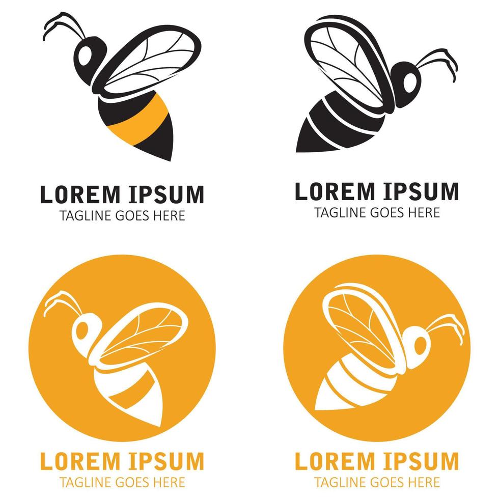 bee logo illustrations design icon vector