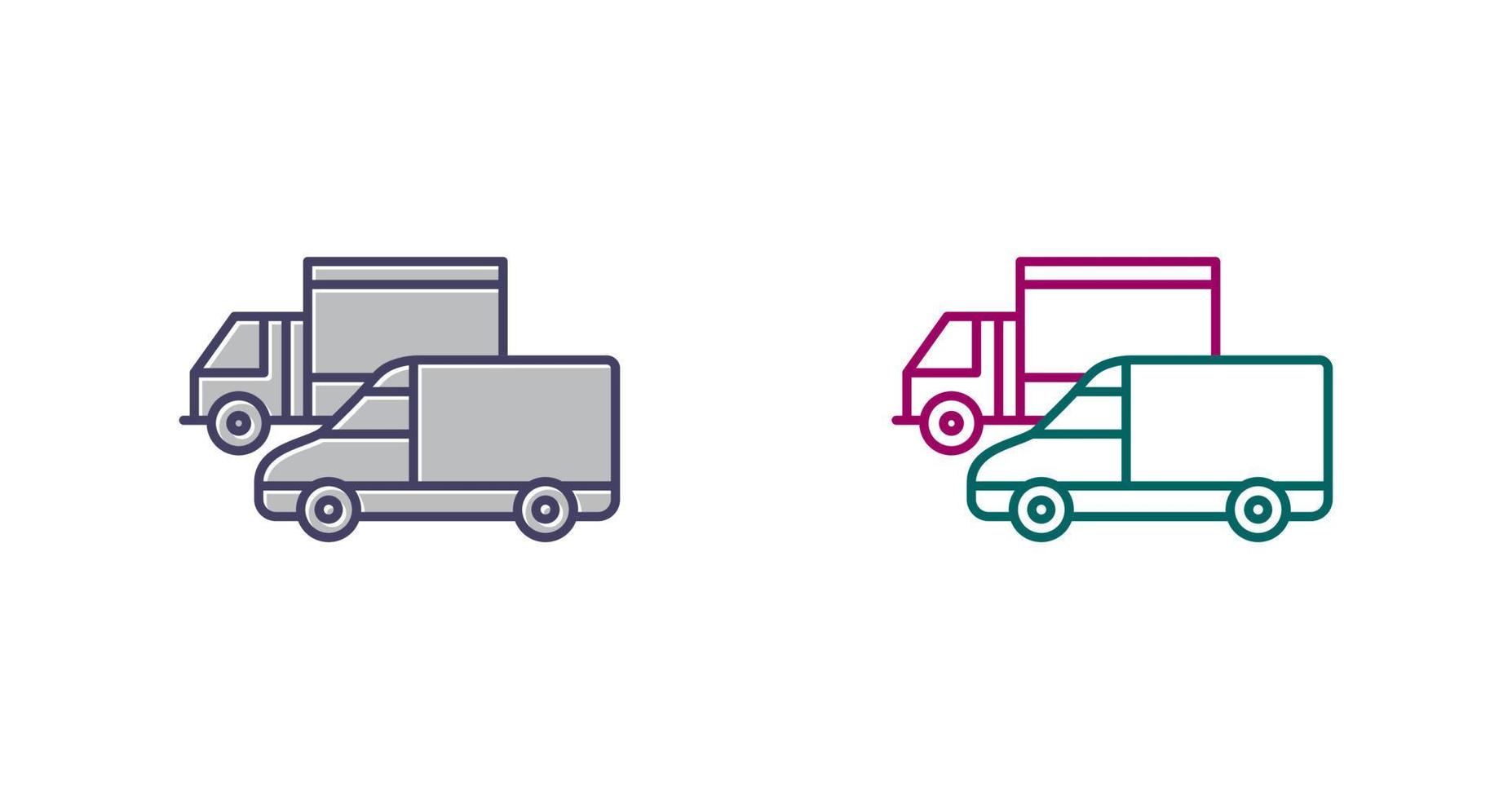 Parked Trucks Vector Icon