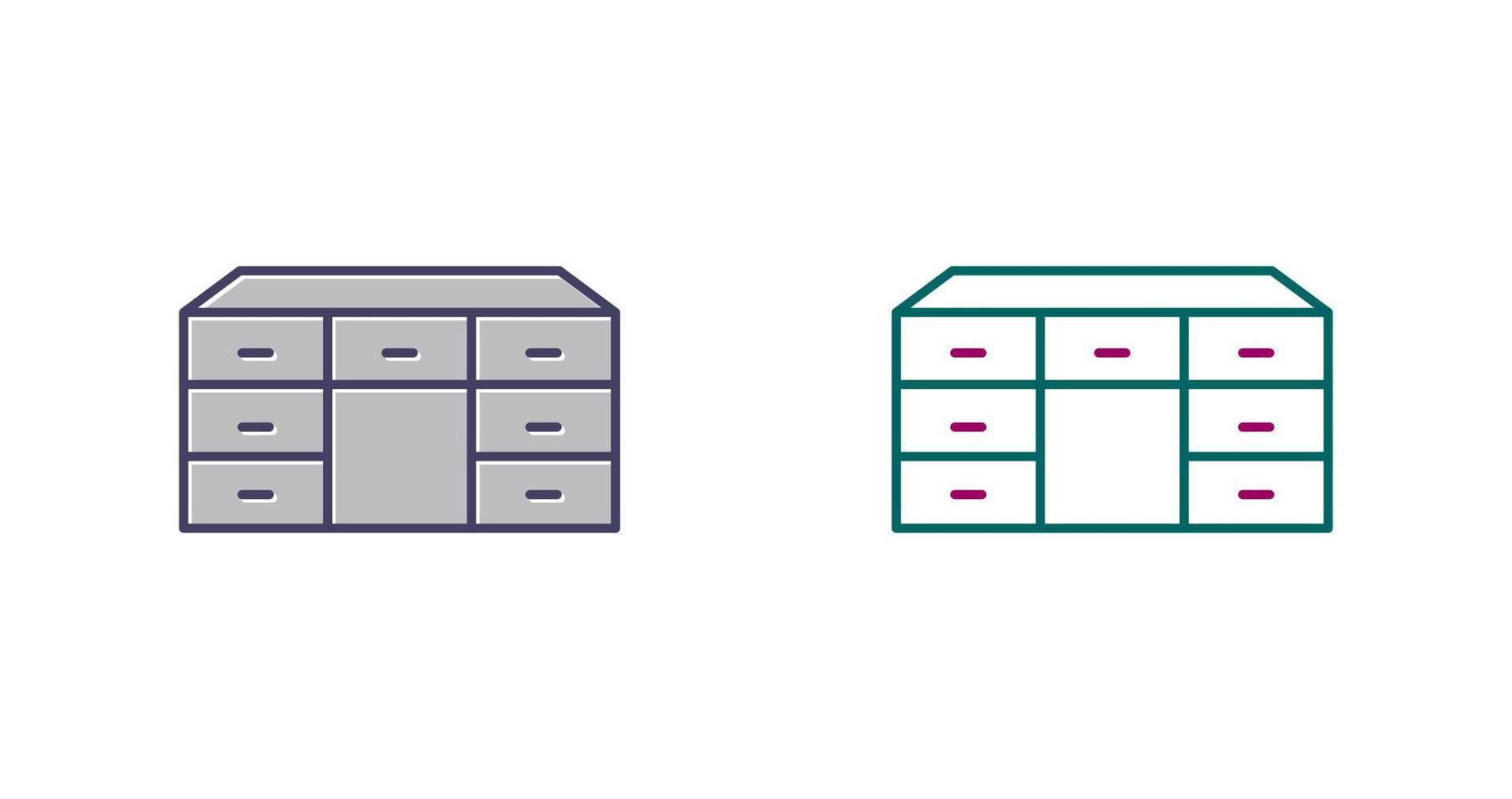 Table with Drawers Vector Icon