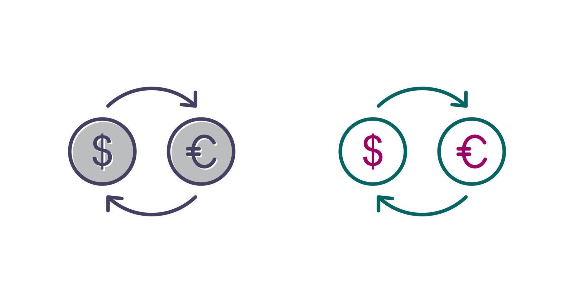 icono de vector de dólar a euro