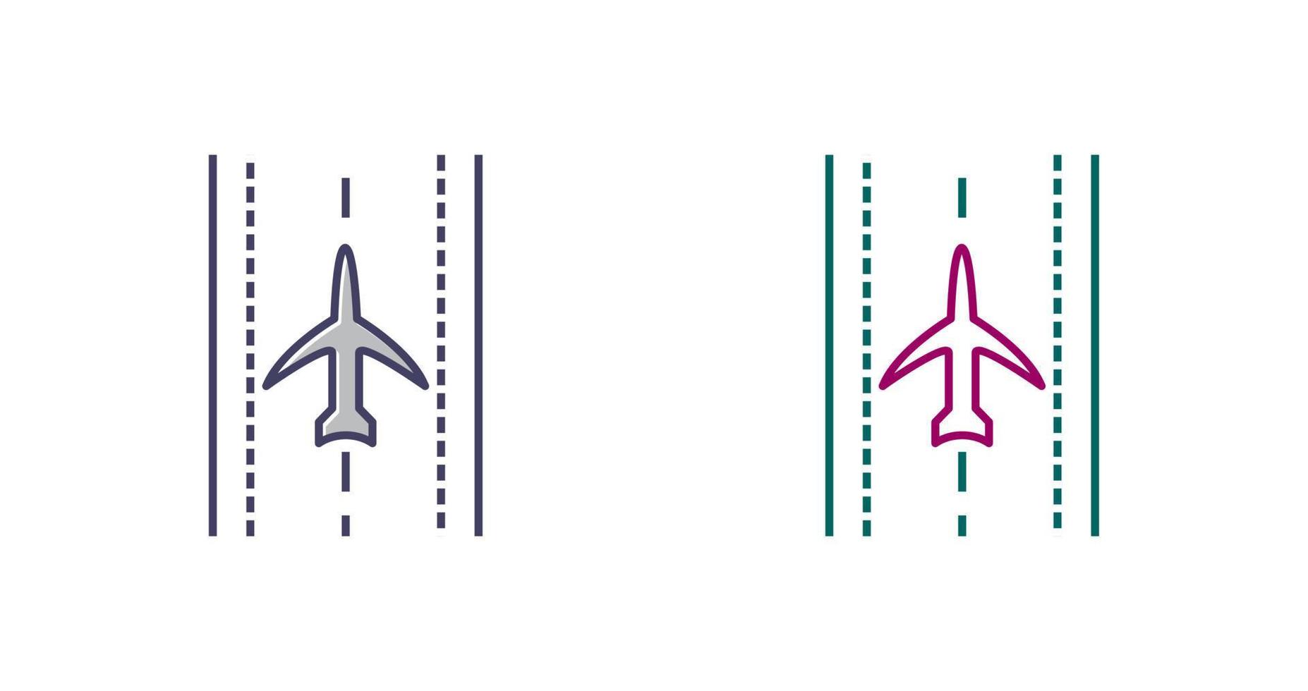 Plane on Runway Vector Icon