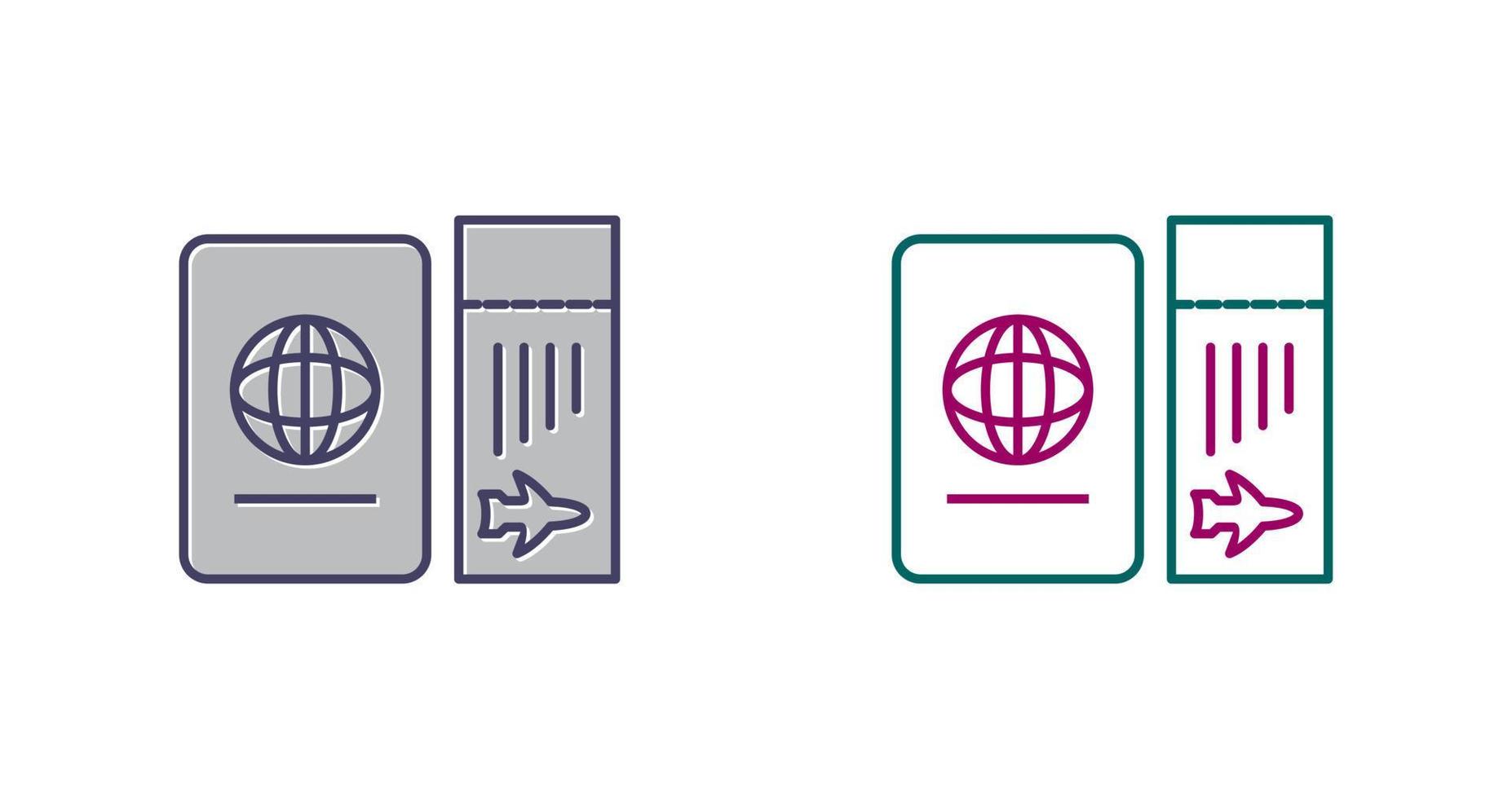 Ticket and Passport Vector Icon