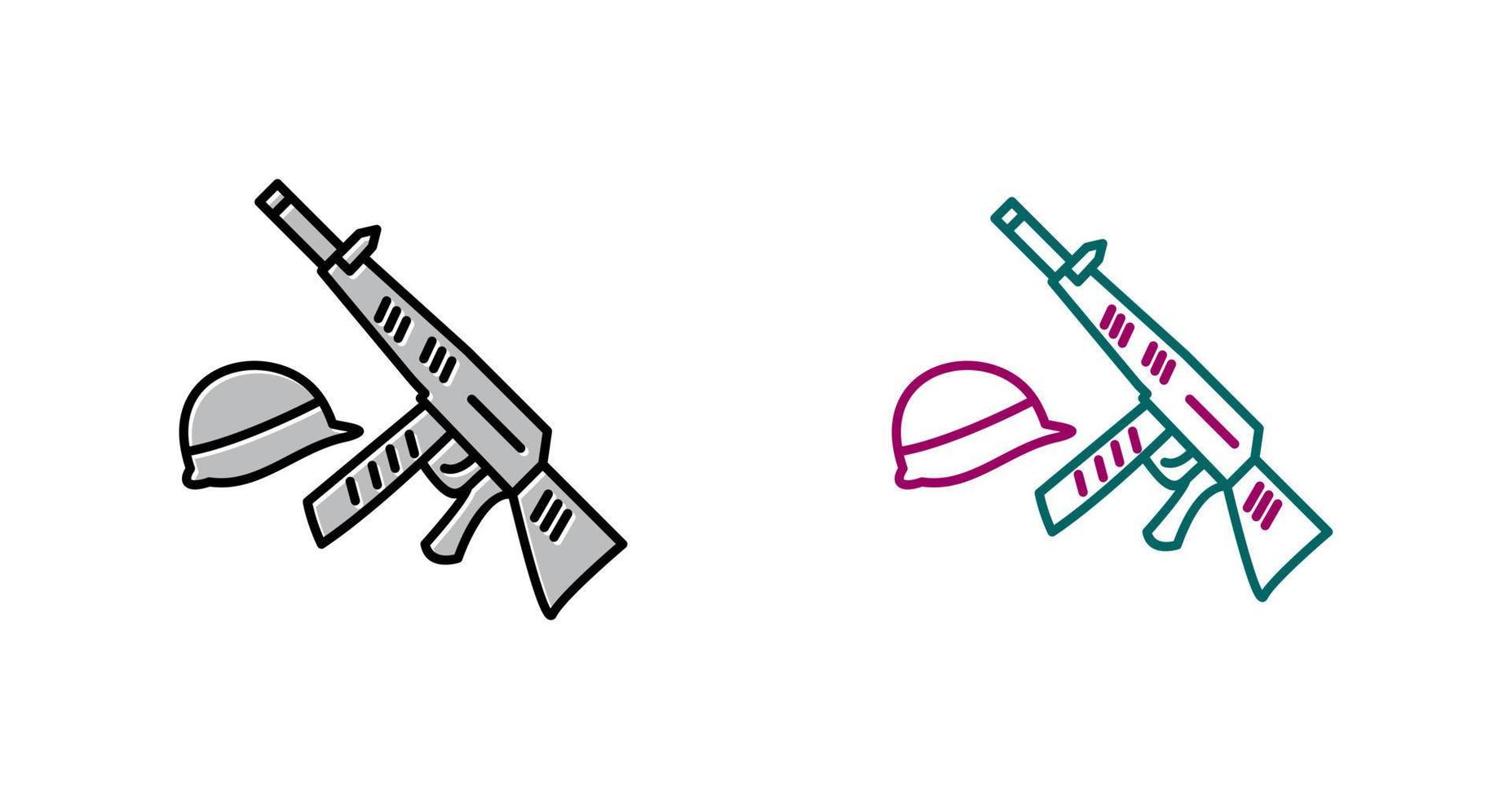 Gun and Helmet Vector Icon