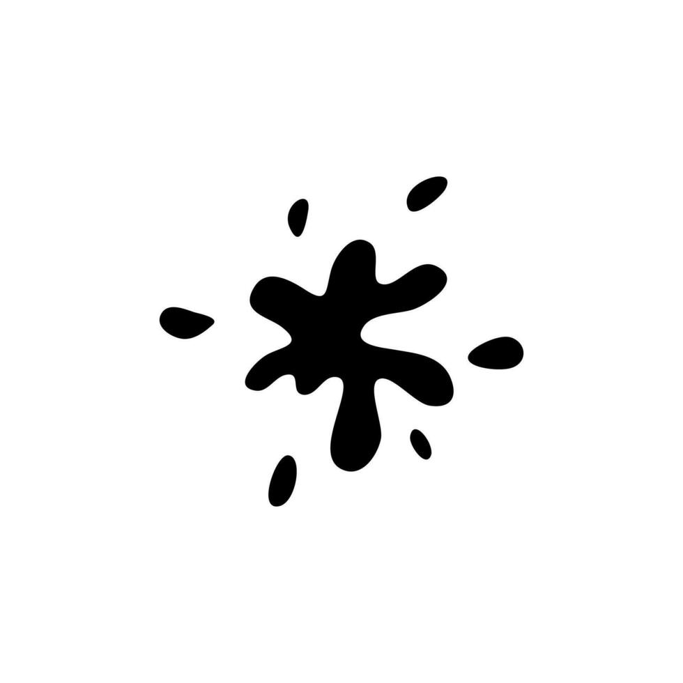 Black blot. Splatter from inkblot. Vector hand drawn