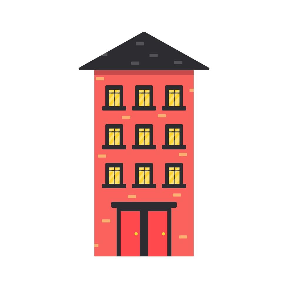 Cute house with bright colors, high-rise vector