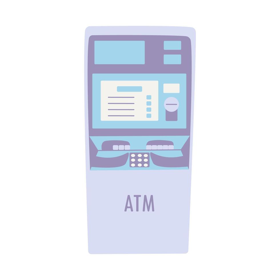 Gray ATM, terminal for depositing and withdrawing cash vector