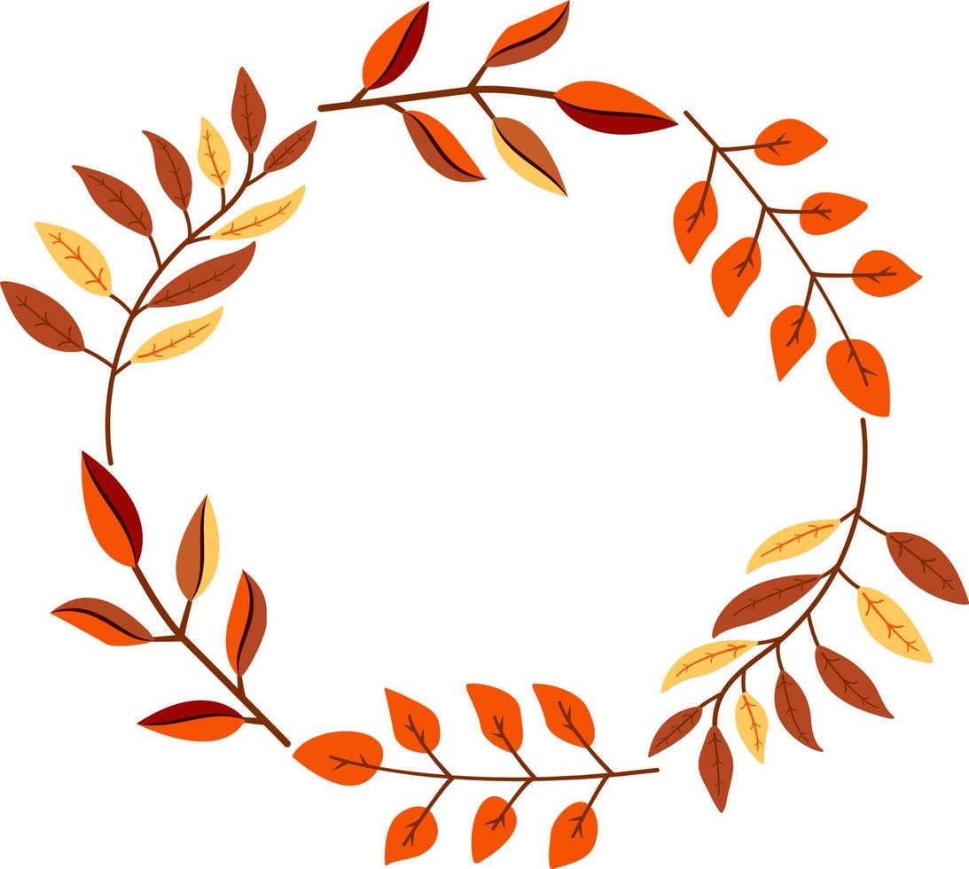 otoño ramas de diferente arboles en el formar de un circulo vistoso vector ilustración