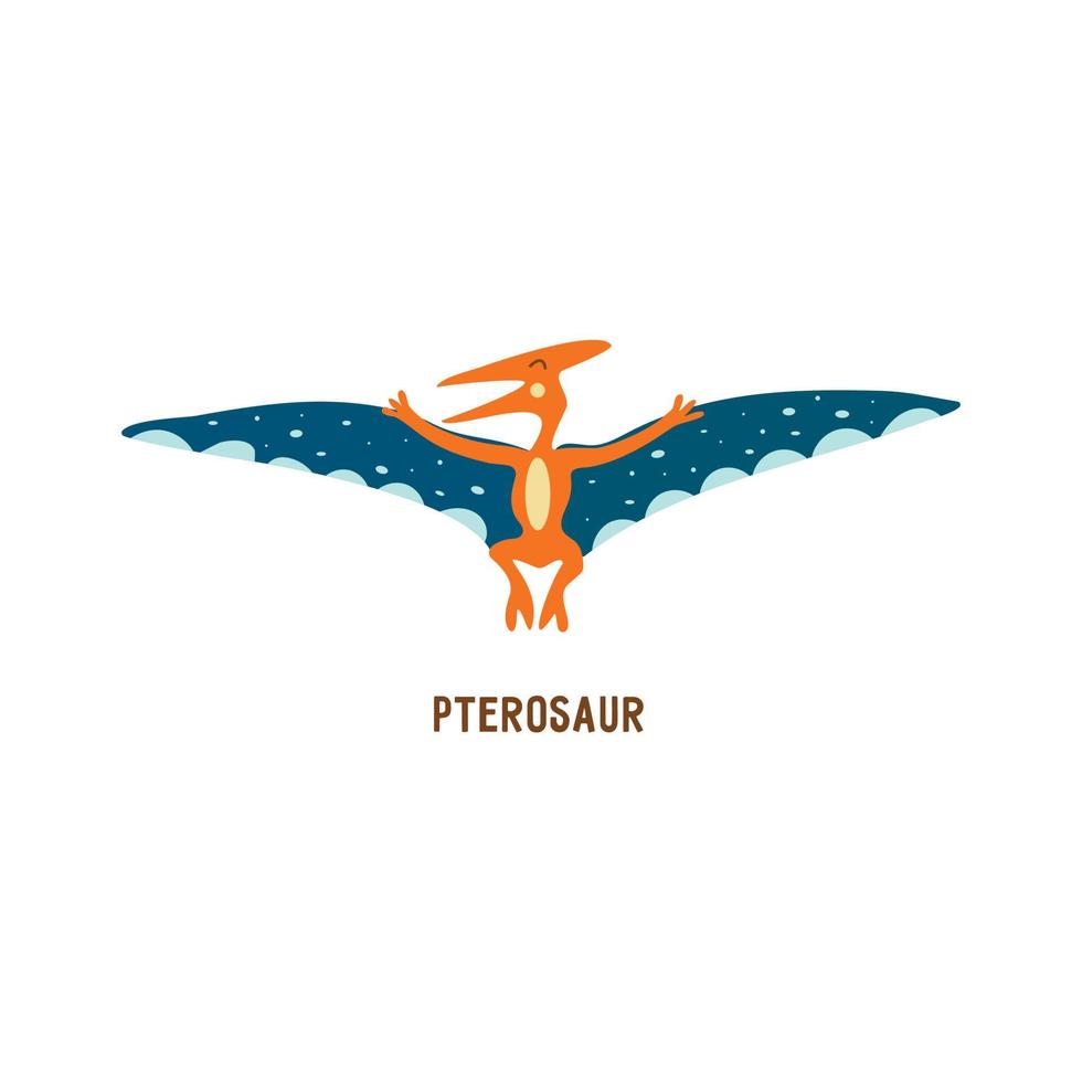 pterosaurio. volador arcosaurio. animal vector mano dibujado