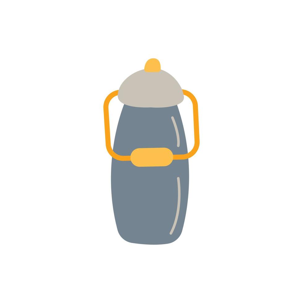 Milk can with handle and lid. Vector hand drawn