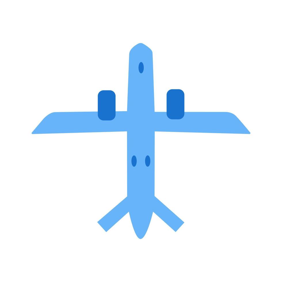Passenger blue plane flying in the sky. Vector