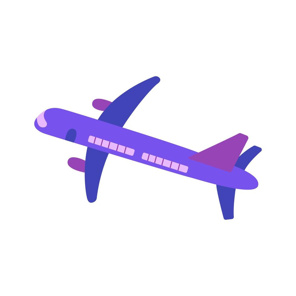 Passenger plane flying in the sky. Vector hand drawn