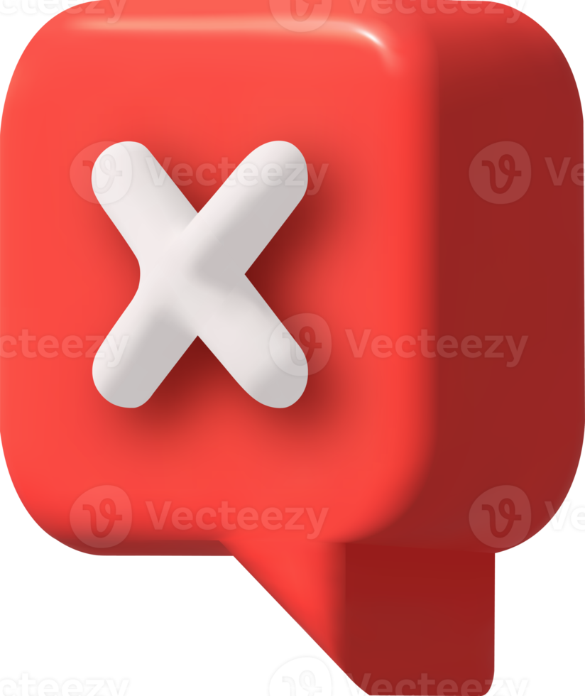 Kreuz Verbot und Error Symbol. 3d Illustration. png