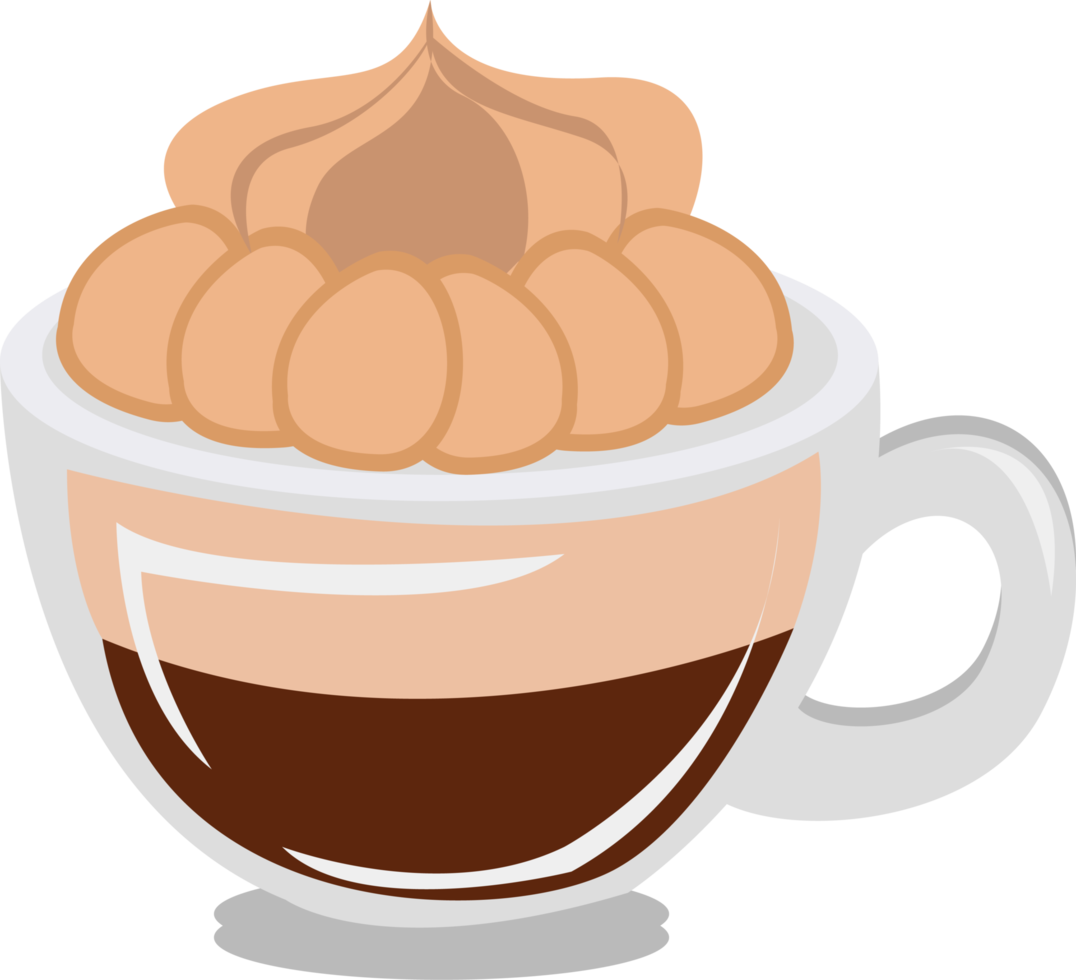 Viennese coffee, reminiscent of cafe mocha, European drink that contains espresso, a whole lot of chocolate, and whipped cream png