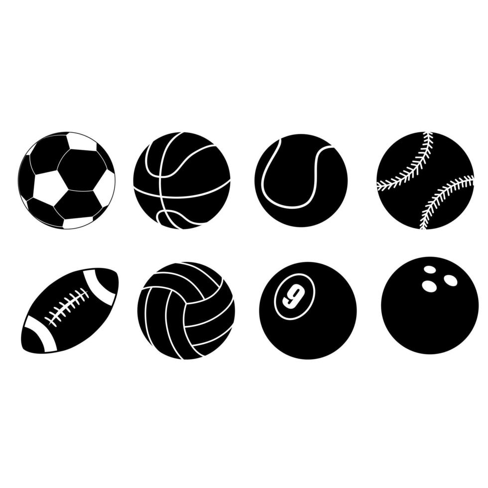 pelota icono vector colocar. fútbol americano pelota ilustración firmar recopilación. deporte símbolo.