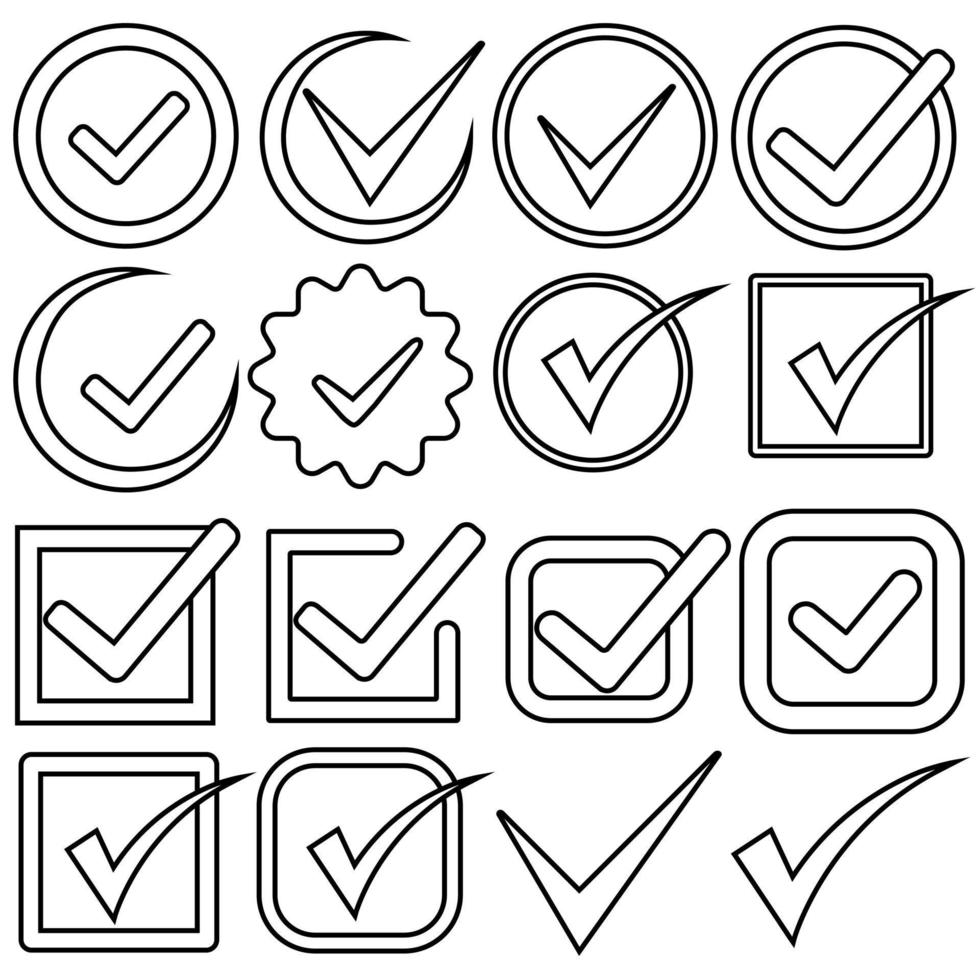 Ok vector icon set. Check mark illustration sign collection. Yes symbol. approved logo.