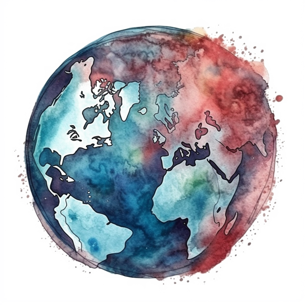 watercolor painting about Earth Day png