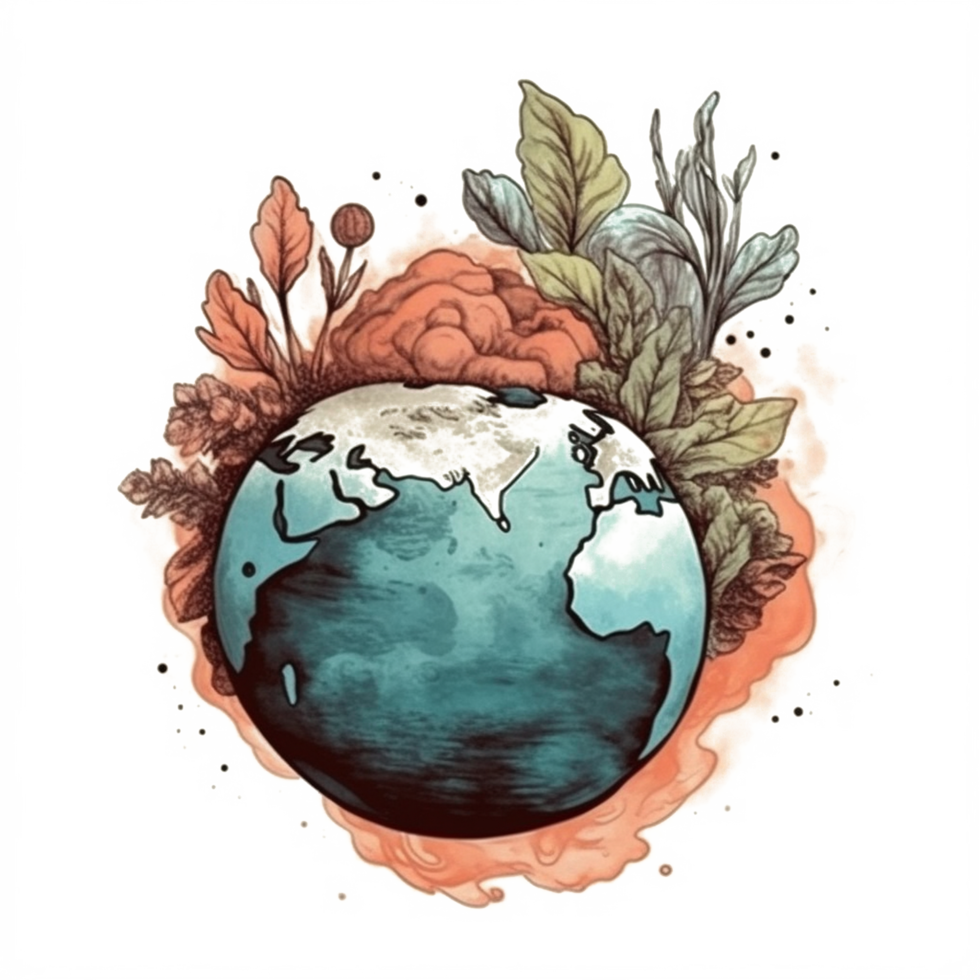 watercolor painting about Earth Day png