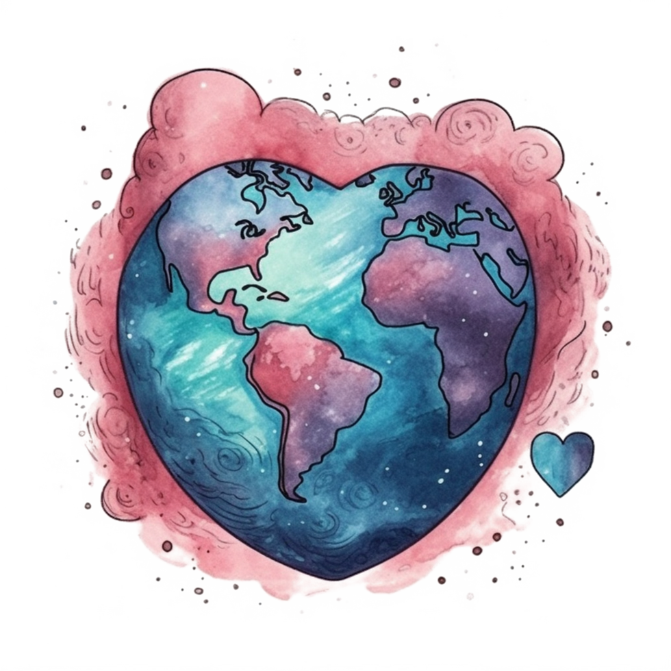 watercolor painting about Earth Day png