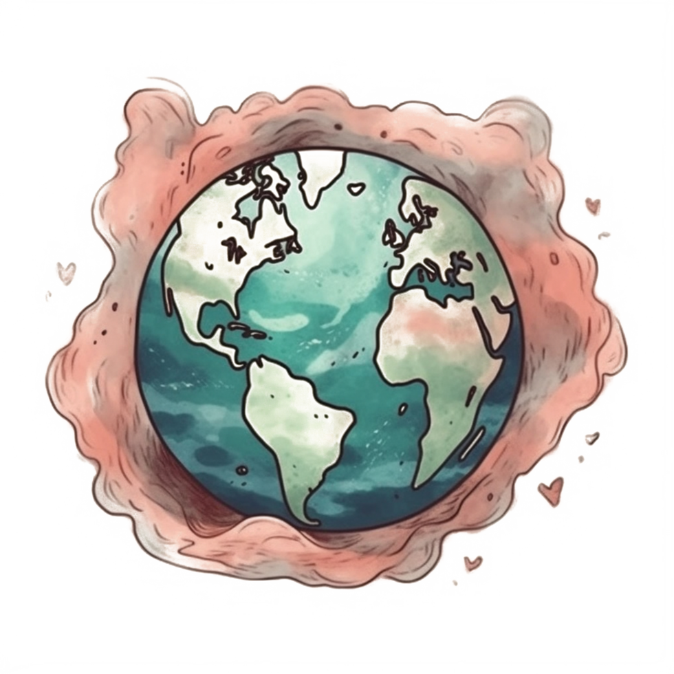 watercolor painting about Earth Day png