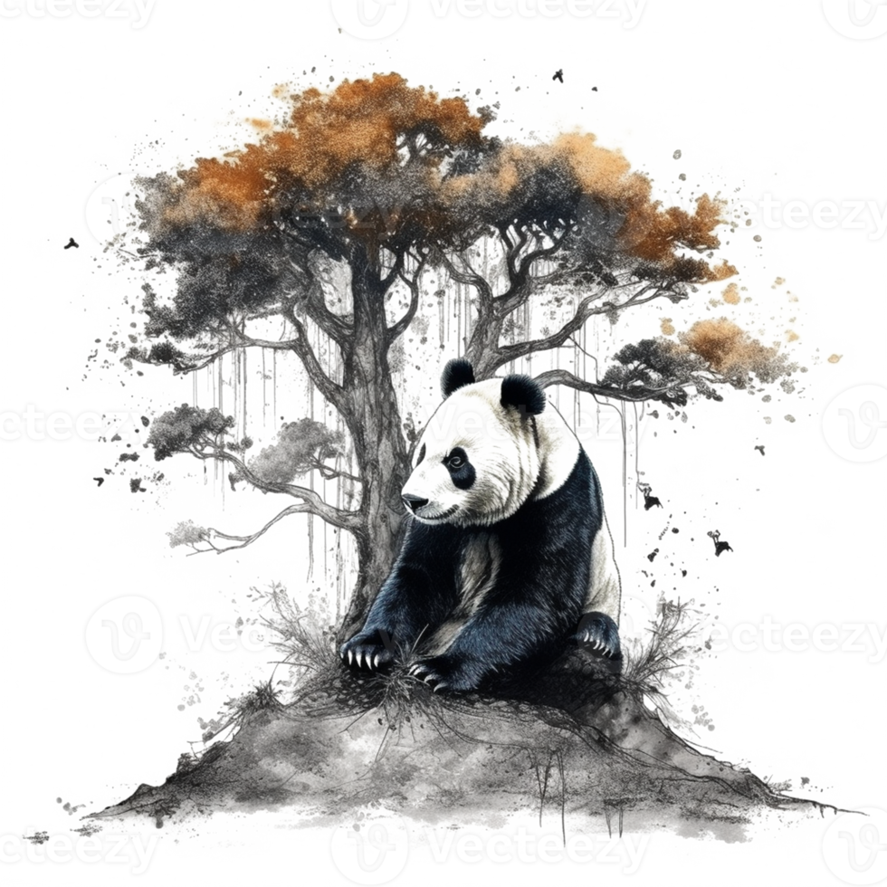 aquarelle La peinture de mignonne Panda png