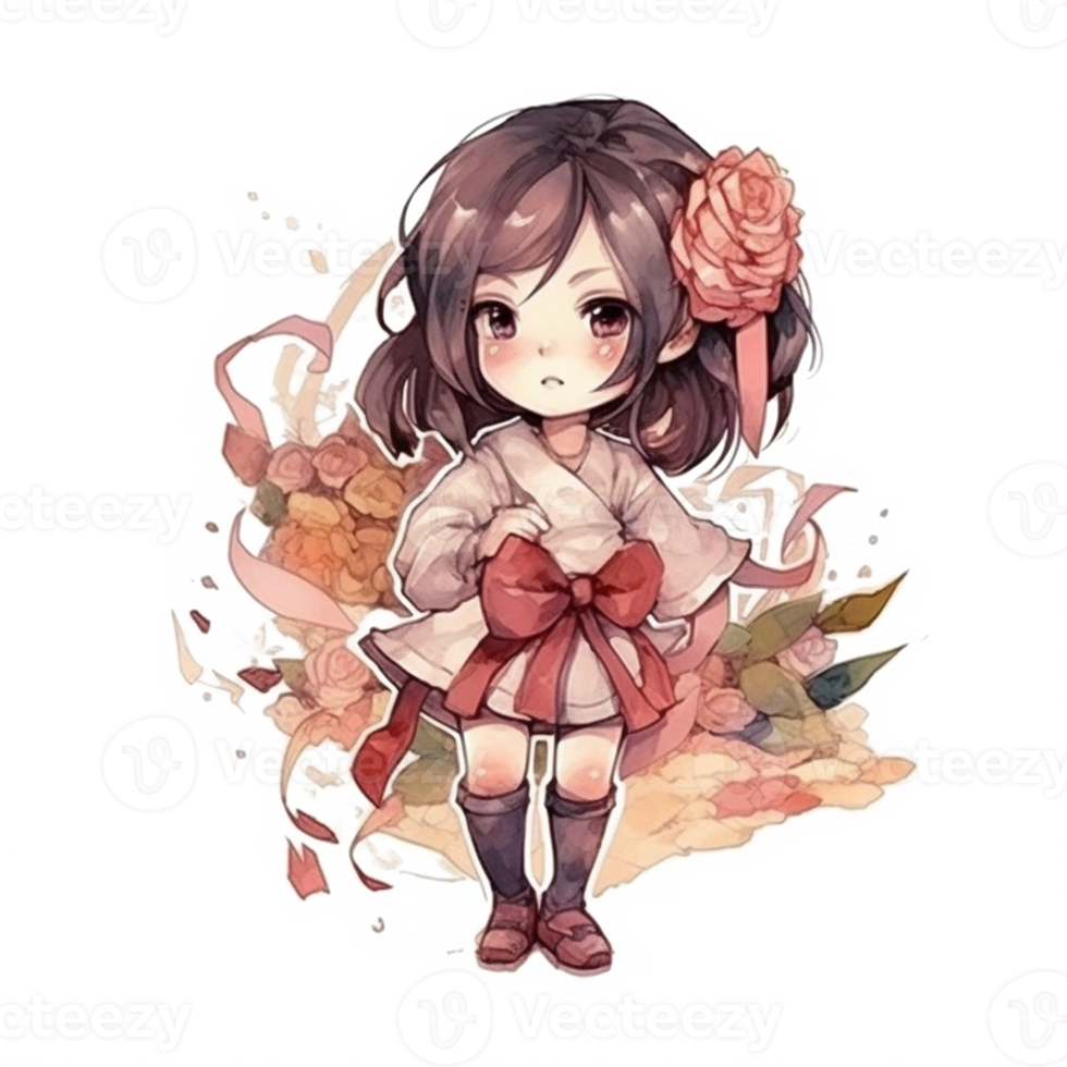 Chibi cute little girl png