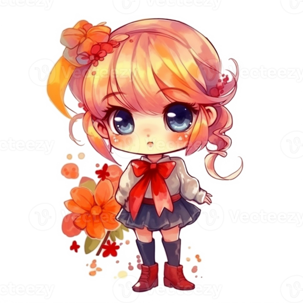 chibi fofa pequeno menina png