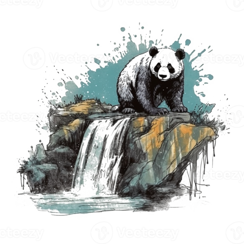 acquerello pittura di carino panda png