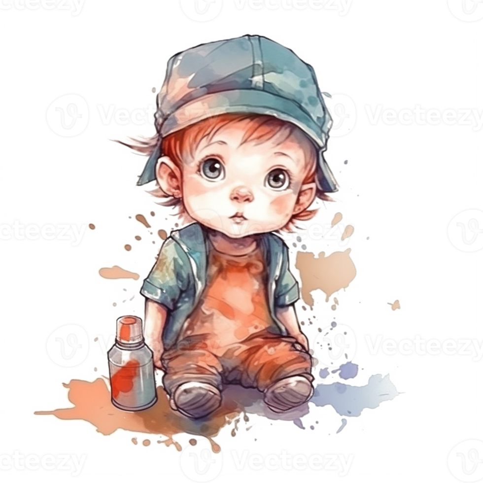 Cute Baby Watercolor png