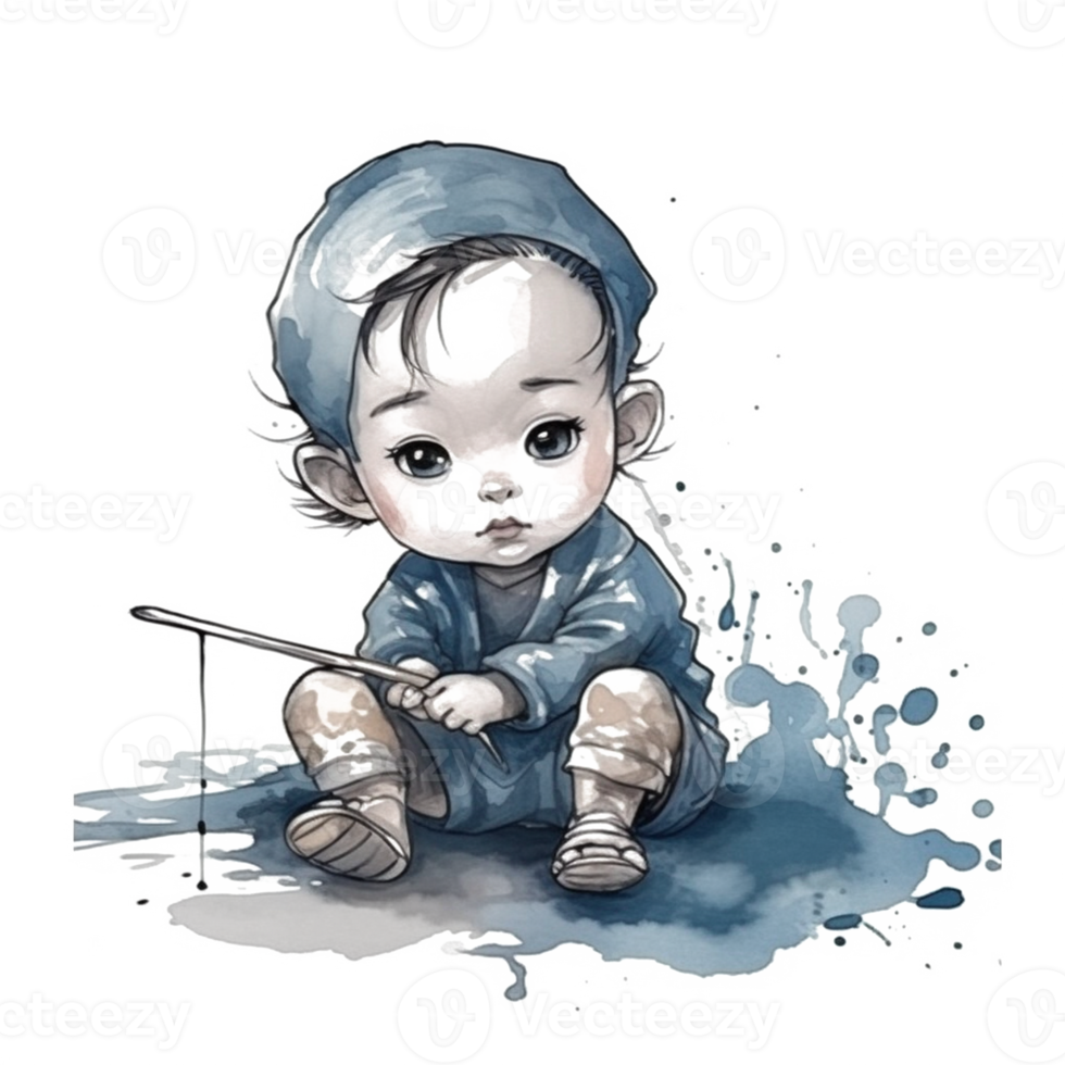 Cute Baby Watercolor png