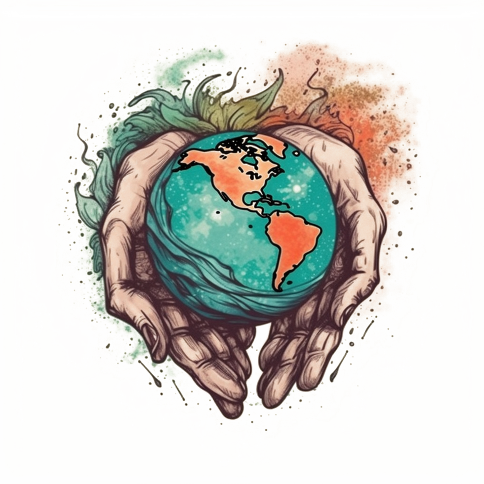 watercolor painting about Earth Day png