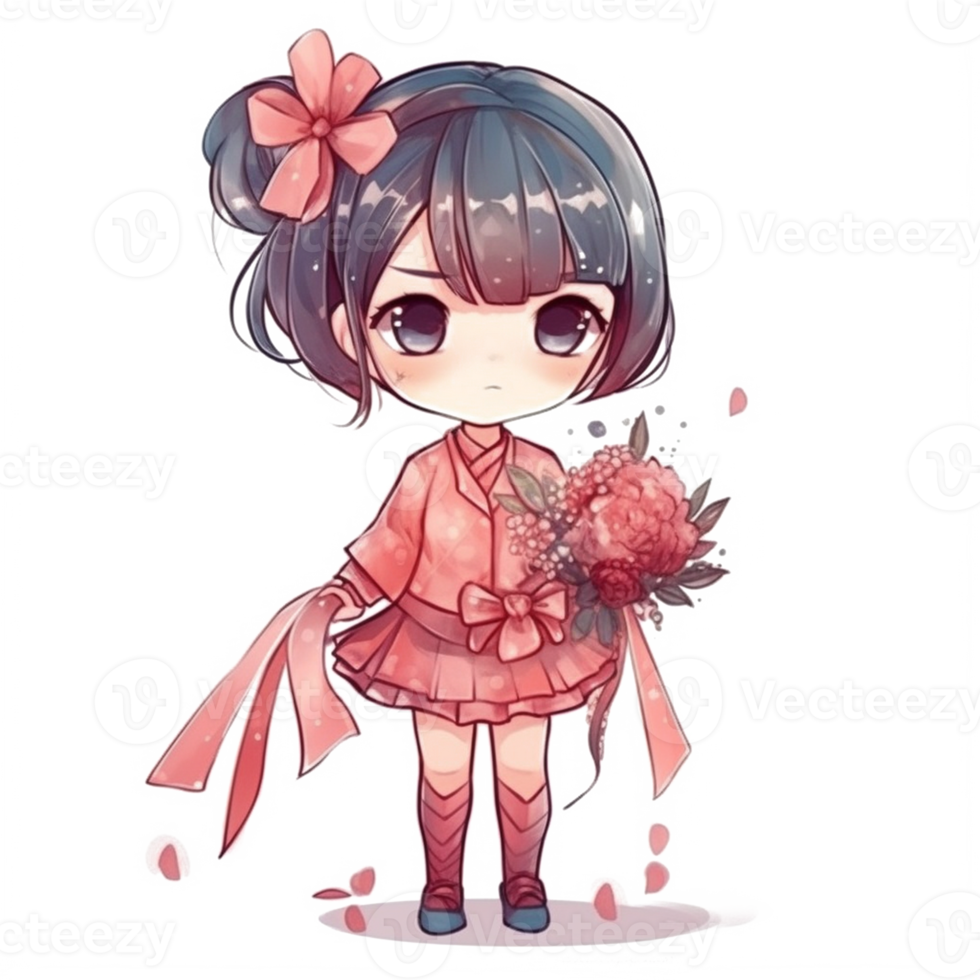 chibi carino poco ragazza png