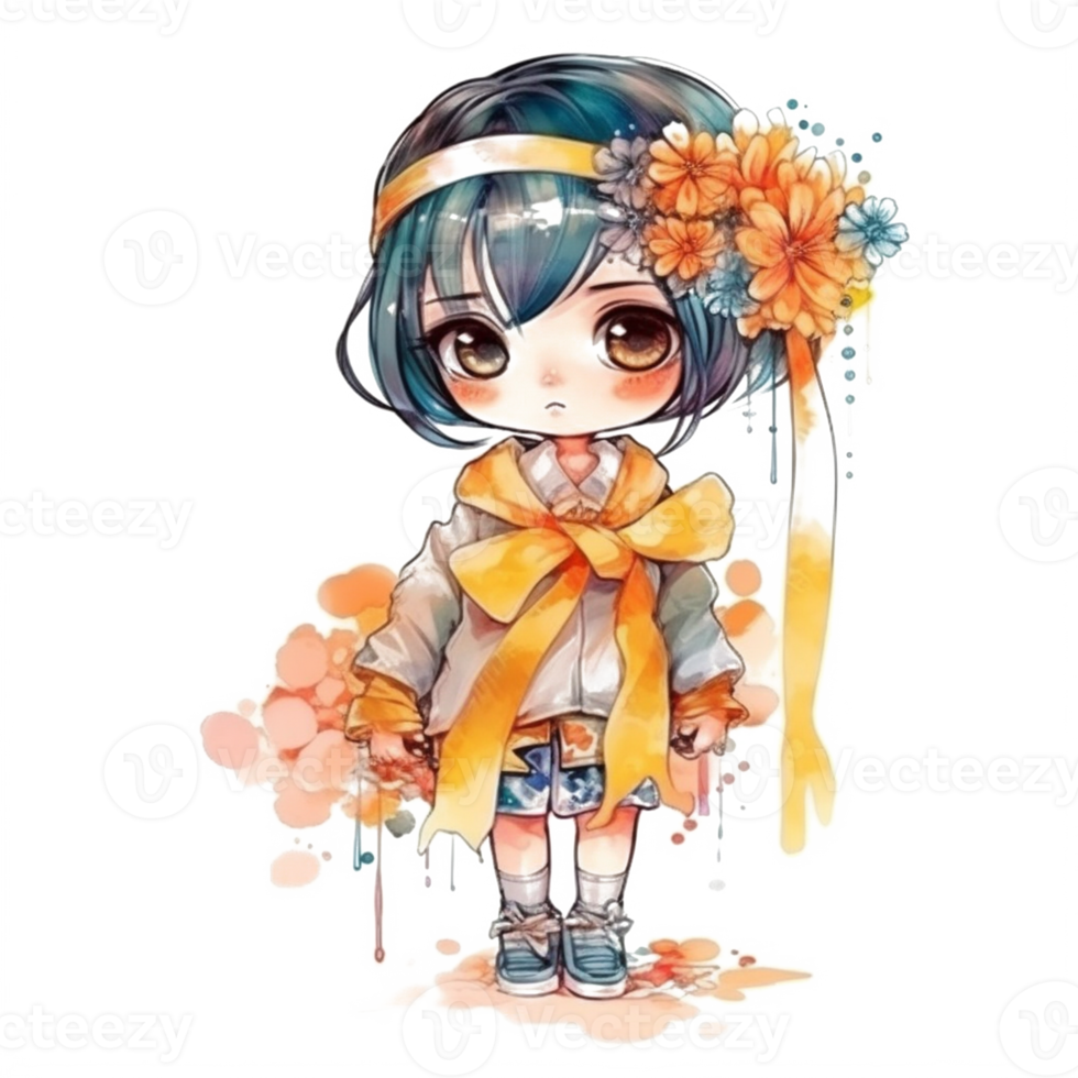 Chibi cute little girl png