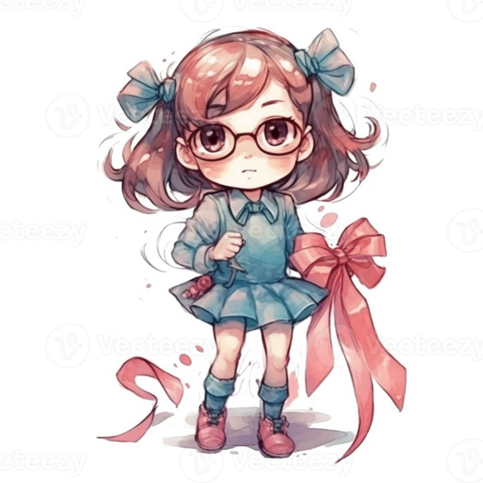 chibi linda pequeño niña png