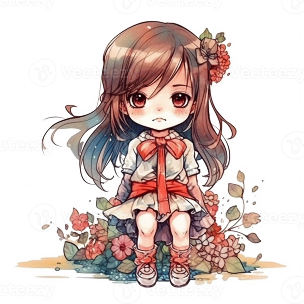 Chibi süß wenig Mädchen png