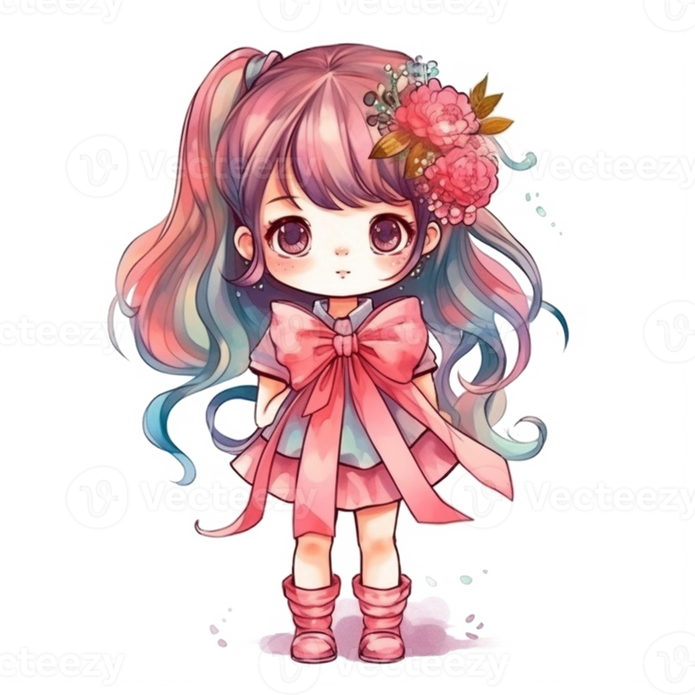 Chibi cute little girl png
